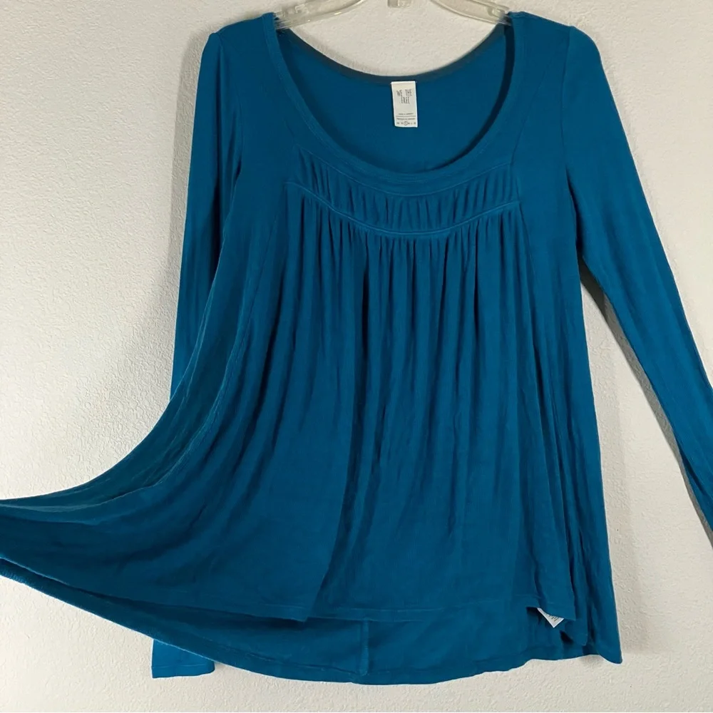 FREE PEOPLE We The Free Love Valley Babydoll Top S Ribbed Knit Boho Festival